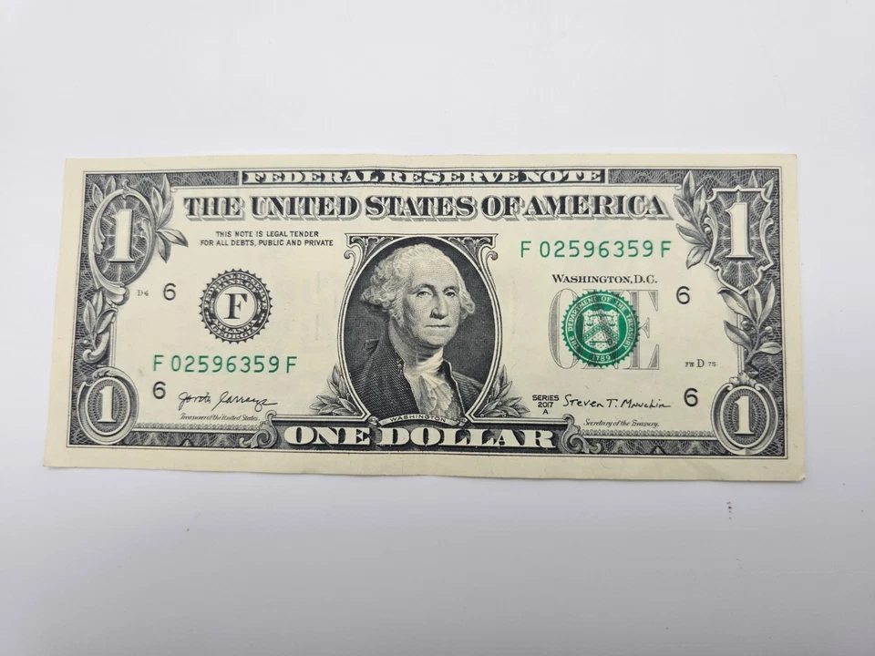 UNCIRCULATED $1 FEDERAL RESERVE NOTE WITH LOW SERIAL NUMBER (F02596359F) - Image 1 of 2