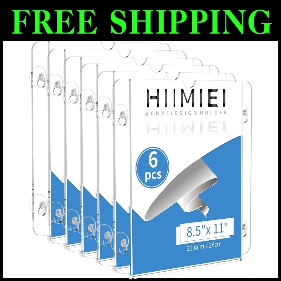 Clear Acrylic Wall Sign Holder with Suction Cup for Offices, Stores, and Events - Image 1 of 4