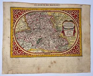 HAINAUT GERMANY 1628 ABRAHAM GOOS /JODOCUS HONDIUS NICE ANTIQUE MAP - Picture 1 of 3