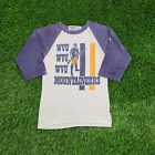 Vintage WVU Mountaineers Football Shirt Teens XS-Short 13x22 White Sun-Faded USA