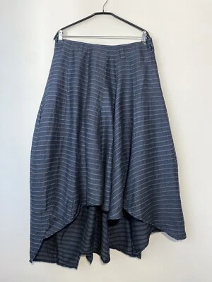 Falda Larga Asimétrica Globo Azul Marino Viscosa/Lino IVAN Grundahl, Talla:42 Foto 1 de 4