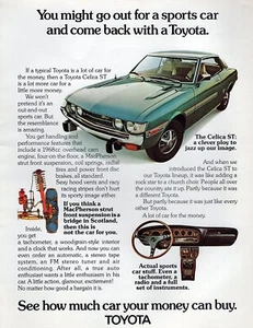 1973 Toyota Celica ST Original Color Print Ad - Picture 1 of 1