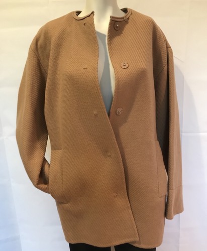 Giacca cappotto con cintura oversize beige 100% lana lana Prada originale taglia 46 US 10