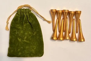 VTG Gold Brass Tone Metal 2" Golf Tee (Set of 10) - Picture 1 of 3