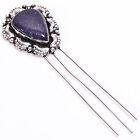 Blue Sandstone Gemstone Pear Shape Vintage Style Handmade Hair Pin 3.7" AAH-14