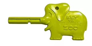 Vintage Oakland Zoo libro di fiabe parlante chiave elefante giallo/verde - Foto 1 di 2