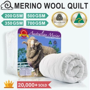 Aus Made 100% Merino Down Wool Quilt Duvet Doona Blanket Summer/Winter All Size - Picture 1 of 19