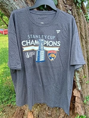 Camiseta Florida Panthers Fanatics 2024 Stanley Cup Champions Carbón 3XL NUEVA SIN ETIQUETAS Foto 1 de 3