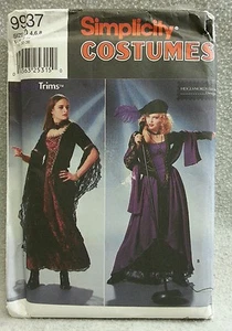2001 Simplicity 9937 Kostüm Steampunk Goth Kleid Heigl Größe 4 6 8 ungeschnittenes Muster - Bild 1 von 2