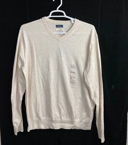 Suéter St. John’s Bay Para Hombre XL Crema Súper Suave Manga Larga Cuello en V NUEVO - Imagen 1 de 9