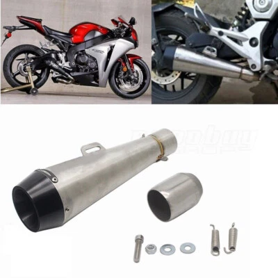 Stainless Steel Universal Exhaust Muffler Pipe For Dirt Bike Scooter Street Bike — 第 1/4 张图片