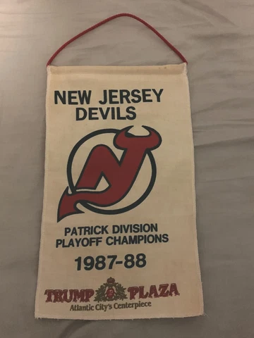 NJ NEW JERSEY DEVILS 1987-88 PATRICK DIVISION CHAMPIONS MINI BANNER VINTAGE RARE Cover