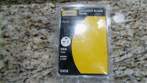 HUBBELL 154518 20A 125V STRAIGHT BLADE MALE PLUG - FREE SHIPPING - Picture 1 of 2