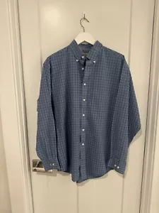 Roundtree & York Gold Label - Men's Dress Shirt - Non-Iron Blue Plaid - Large - Picture 1 of 7