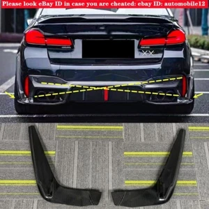 For 2018-2023 BMW G30 M550i Real Carbon Fiber Rear Bumper Diffuser Lip Splitters - Picture 1 of 12