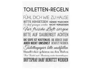 INTERLUXE LEINWAND Keilrahmen Shabby TOILETTEN REGELN Geschenk Badezimmer WC - Bild 1 von 2