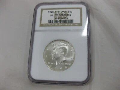 1998-S Gem Matte Proof Kennedy Half Dollar NGC MS 69 Specimen - Image 1 of 4