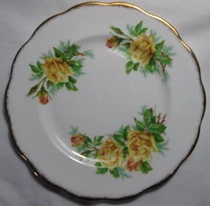 Royal Albert Tea Rose Yellow Pattern# 85119 Salad Plate Scalloped - Picture 1 of 3