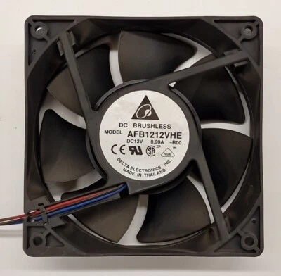Delta Electronics AFB1212VHE Lüfter 12VDC  0.9A 3-wire 120X120X38mm³ - Bild 1 von 4