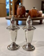 Vintage Duchin Creations Sterling Weighted Salt Pepper Shakers Glass Liners
