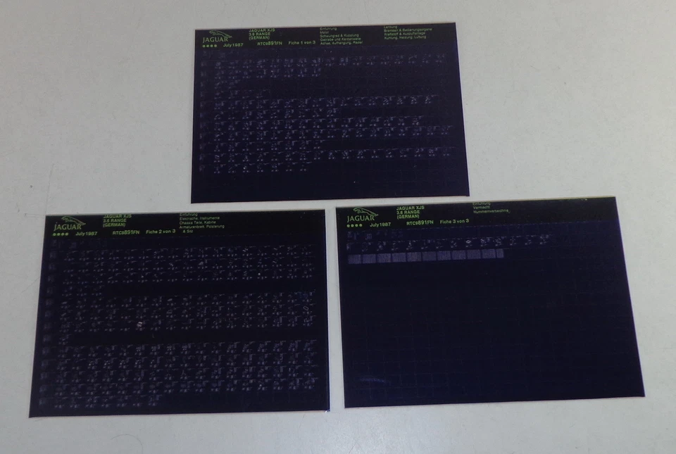 Catalogo Parti Microfiche Jaguar XJS 3.6 Aggiornato 07/1987 - Immagine 1 di 1