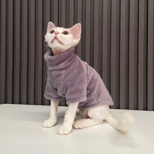 Hairless Cat Sweater Winter Thickening Warm Sphynx Cat Comfortable Soft Clothes - Picture 1 of 18