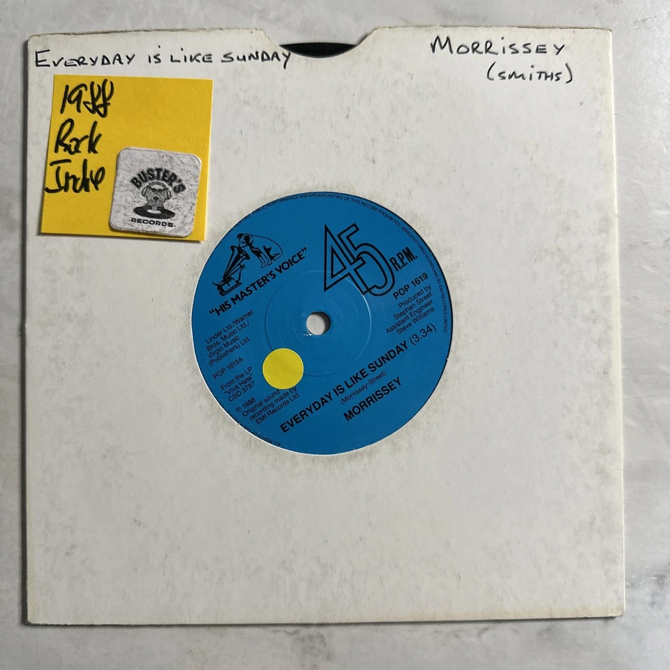 Morrissey - Everyday Is Like Sunday 7" Vinyl Record Single VG - Image 1 of 3