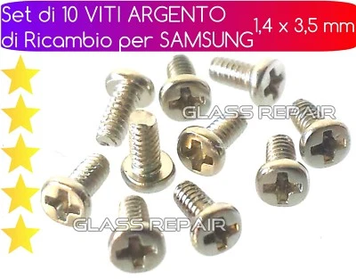 x 10 PEZZI KIT SET di VITI ARGENTO di RICAMBIO per RIPARAZIONE SAMSUNG GALAXY - Immagine 1 di 4