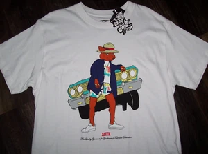 NWT AKOO White LOW RIDE WITH HIS CAR FOX LOGO COTTON Knit T-Shirt Men's 2XL SOFT - Picture 1 of 3