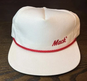 VintageMack Trucks Strap Back Trucker White Hat USA Cap Strapback K-Brand - Picture 1 of 7