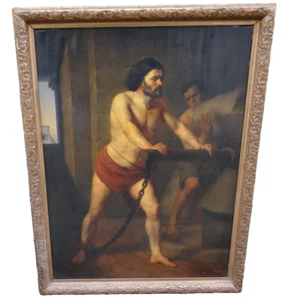 Scuola veneta Sansone alla macina olio su tela XVII secolo 112 x 87 cm Samson - Picture 1 of 10