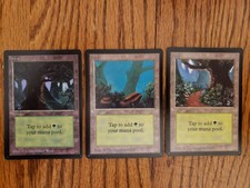 Magic the Gathering Beta NM/NP Set of 3 Forest Land Green 94 SO