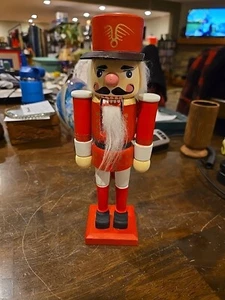 Vintage 10" Wooden Nutcracker Christmas Soldier VTG - Picture 1 of 5