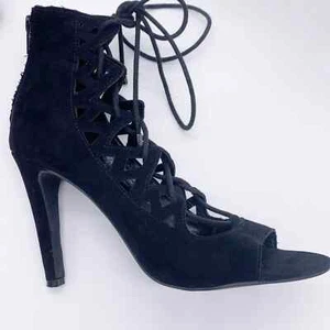 Worthington Eastwood Lace Up Open Toe Shoes Heels Zip Up Back Women's 6 M  - Picture 1 of 12