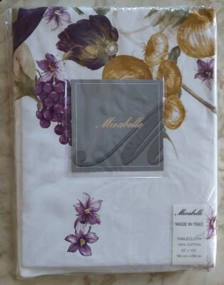 Mirabello Tablecloth 63x102 - Aubergine - Made in Italy 100% Premium Cotton NWT - Image 1 of 4