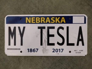 2017 Nebraska 1867 Sesquicentennial Nummernschild Waschtisch # MY TESLA Elektroauto - Bild 1 von 1