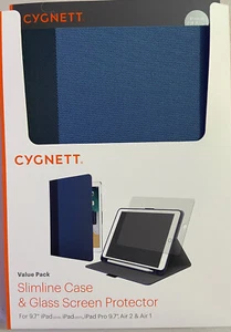 Slimline Case&Glass Protector, iPad 9.7” (2017-2018-Pro), Air1, Air2 - Picture 1 of 8