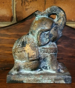 De colección 1960 Antiguo Hierro Fundido Elefante Libro Final Toyo Japón - Solo Uno - Imagen 1 de 6