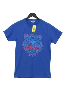 Kenzo Women's T-Shirt S Blue Graphic 100% Cotton Short Sleeve Round Neck Basic - Picture 1 of 8