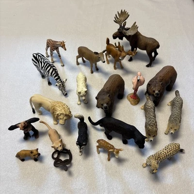 Lote de 20 figuras Schleich animales salvajes safari animales de zoológico 2002 a 2016 alce Foto 1 de 4