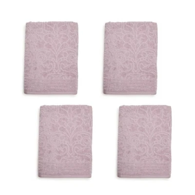 4 toallas de baño de terciopelo de algodón texturizado jacquard Broyhill SMOKEY LAVENDER 30x56" Foto 1 de 4