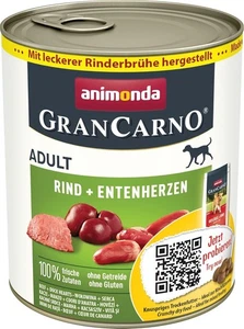 animonda GranCarno Hunde Nassfutter mit Rind + Entenherzen 6 x 800 g - Bild 1 von 6