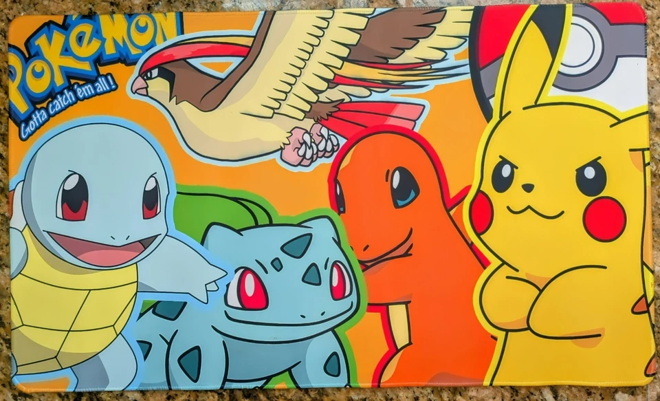 Classic Pokemon Mouse Pad - Bulbasaur Desk Mat - Squirtle Desk Mat 24x14 New - Image 1 of 4