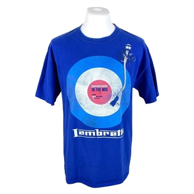 Lambretta T Shirt Large Blue MOD T Shirt Scooters Indie Vinyl Retro Tee Britpop - Image 1 of 4