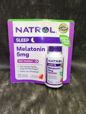 Natrol Melatonina 5 mg 250 Comprimidos de Disolución Rápida Ayuda para Dormir Exp Jul31 26 Foto 1 de 4