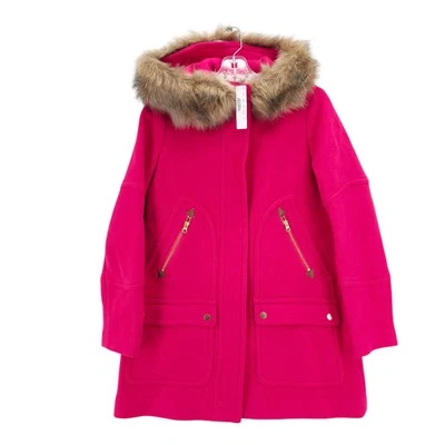 NUEVO CON ETIQUETAS J.CREW Chateau Parka Nello Gori Estadio Italiano Tela Lana Magenta Brillante 2 Foto 1 de 4