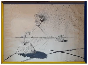 Grande 70x100cm Studio del '69 disegno china Giulio Ruffini Bagnacavallo Ravenna - Picture 1 of 7