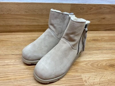 BEARPAW Megan II 女式中筒丝绒靴 2602WX Neverwet 米色 尺码:8W — 第 1/4 张图片
