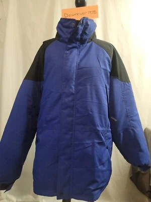 Chaqueta Parka Maxam Mountain Plumón de Ganso Para Hombre XXL Azul Negro Forrada de Vellón Cremallera. Usado en excelente estado Foto 1 de 4