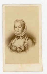 PHOTO photographie CDV Paris Desmaisons, Madame de Pompadour d'après gravure - Foto 1 di 2